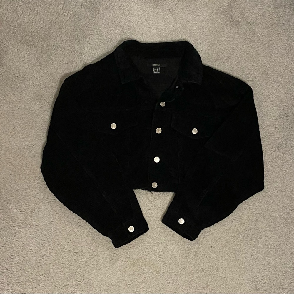 Forever 21 Cropped Button Up Jacket